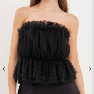 Blue Blush dressy black tulle strapless/halter top